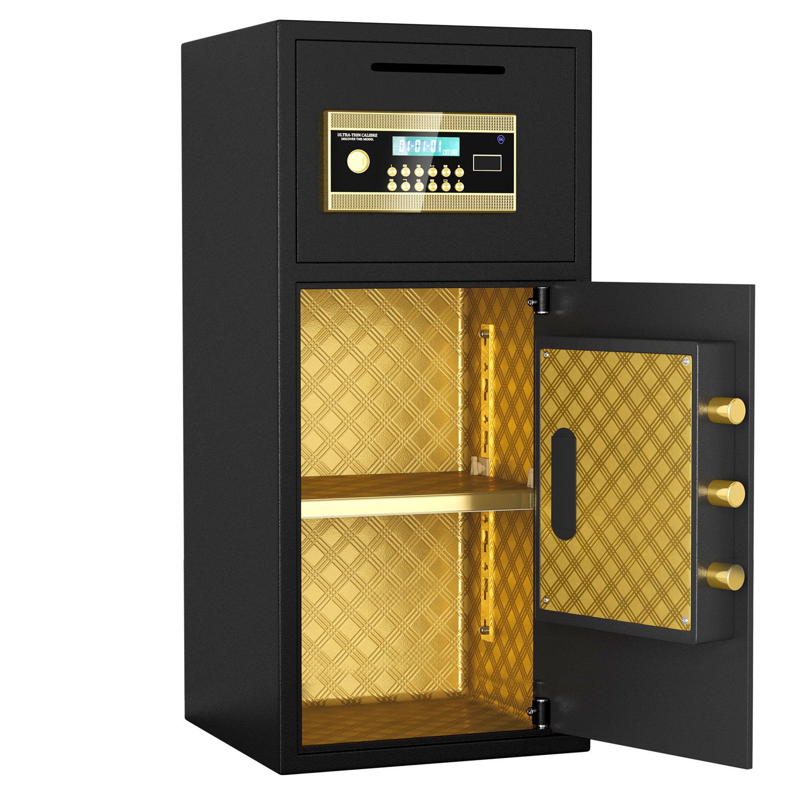 Large Double Door Coin Operated Safe, Digital Security Safe With Fireproof And Waterproof Bag, 7.0 Cubic Feet Safe Box With Hidden Code Function For Home, Office And Hotel - Black - Image 7