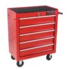 5 Drawers Multifunctional Tool Cart With Wheels - Red - Image 7