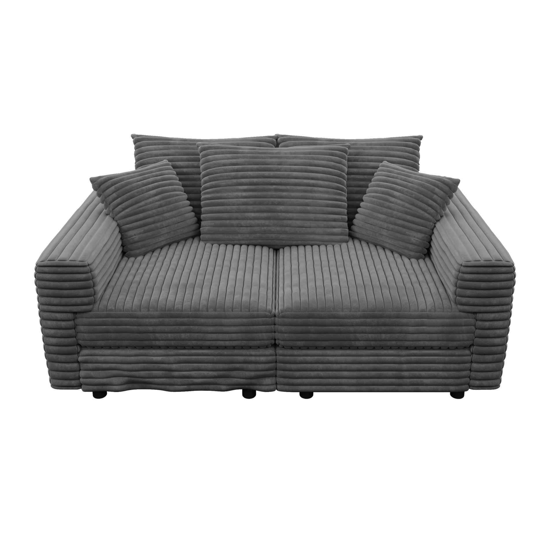 3 Seat Sofa, Convertible Deep Seat Sofa Lounge Chair For Living Room - Gray - Image 10