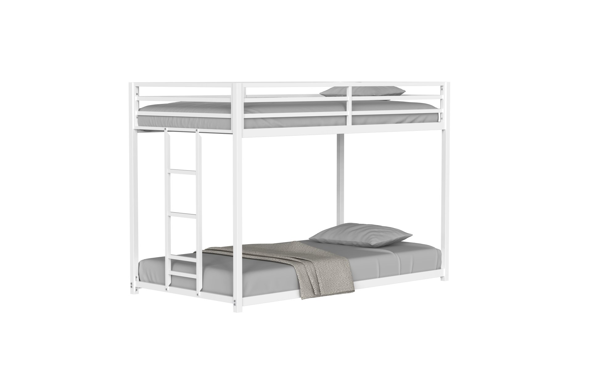 Adam - Twin Over Twin Metal Bunk Bed - White - Image 19