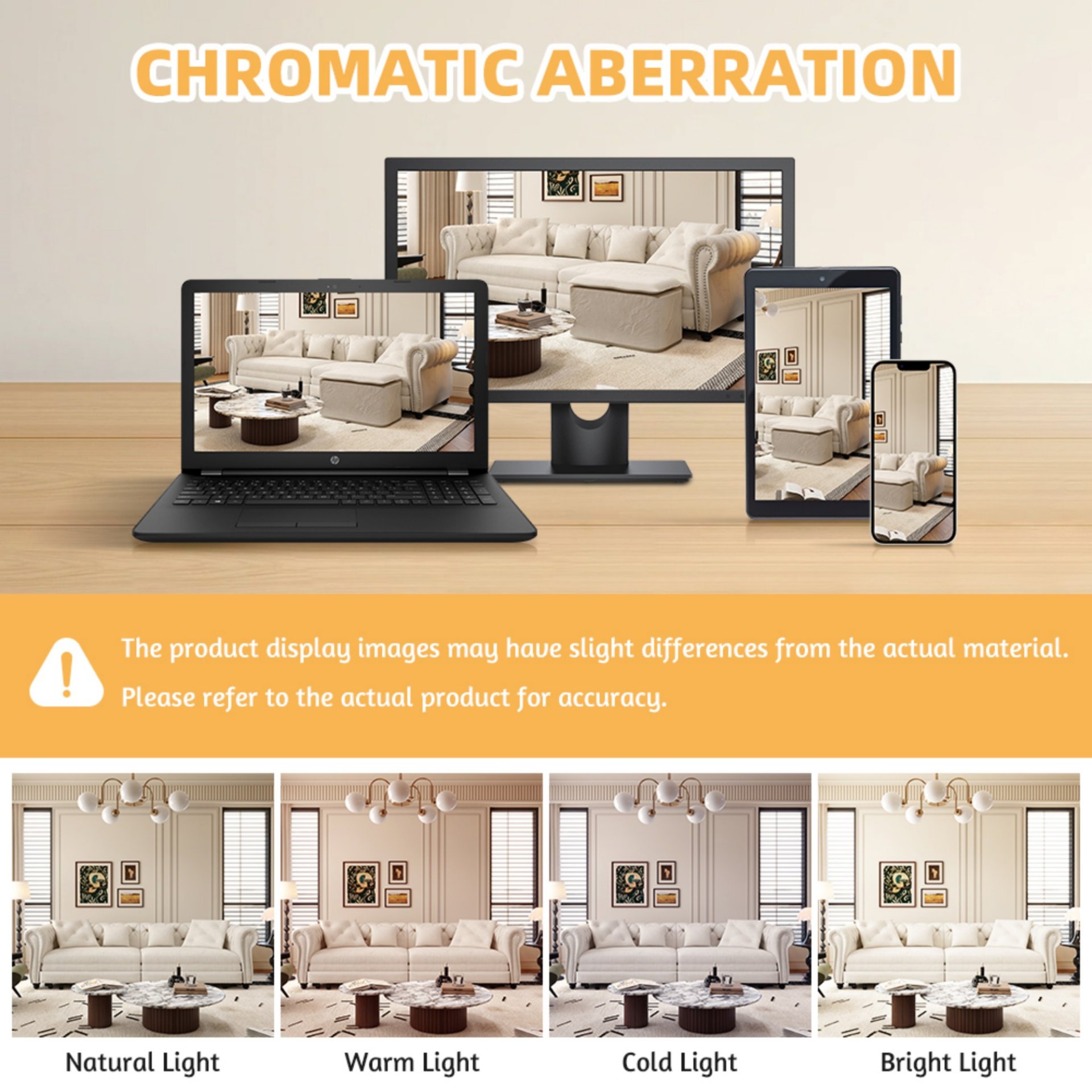 3 In 1 Pull Out Sofa Bed, Convertible Sleeper Sofa Bed, 3 Seater Sofa With Movable Ottoman - Beige - Image 10