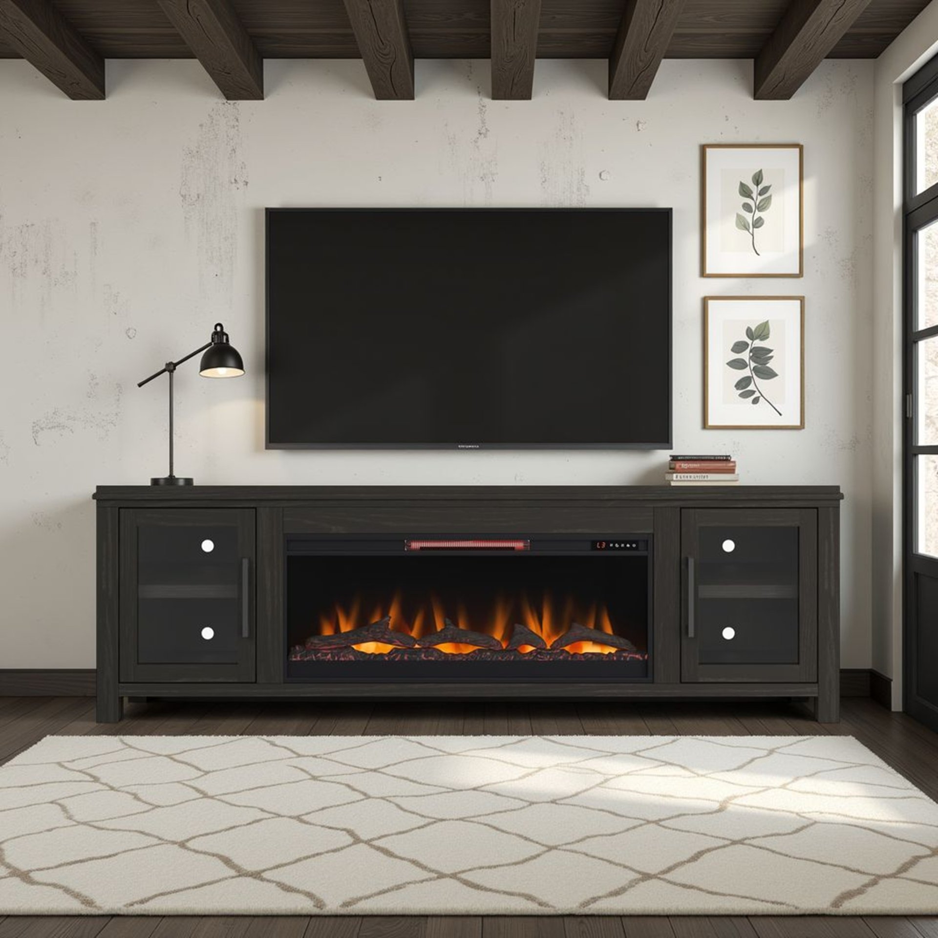 Tybee - Electric Fireplace TV Console For TVs Up To 95" - Clove - Image 2