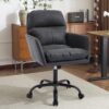 Adjustable Office Chair, Ergonomic Swivel Chair Leather, Comfortable For Long Sitting, Versatile Home And Office Use - Black - Image 2