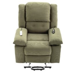 Massage Recliner, Power Lift Chair & Adjustable Massage And Heating Function, Recliner Chair With Infinite Position And Side Pocket For Living Room - Green