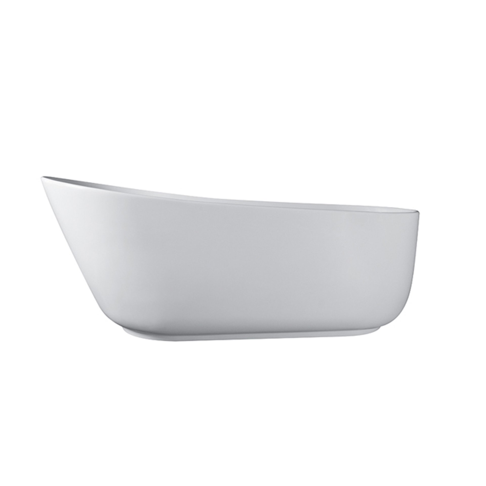 Solid Surface Stone Resin Oval Shape Soaking Bathtub With Overflow For The Bathroom - Matte White - Image 4