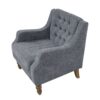 Accent Chair, Living Room Chair, Footrest Chair Set With Vintage Brass Studs, Button Tufted Upholstered Armchair For Living Room, Comfy Reading Chair For Bedroom, Reception Room - Gray - Image 14