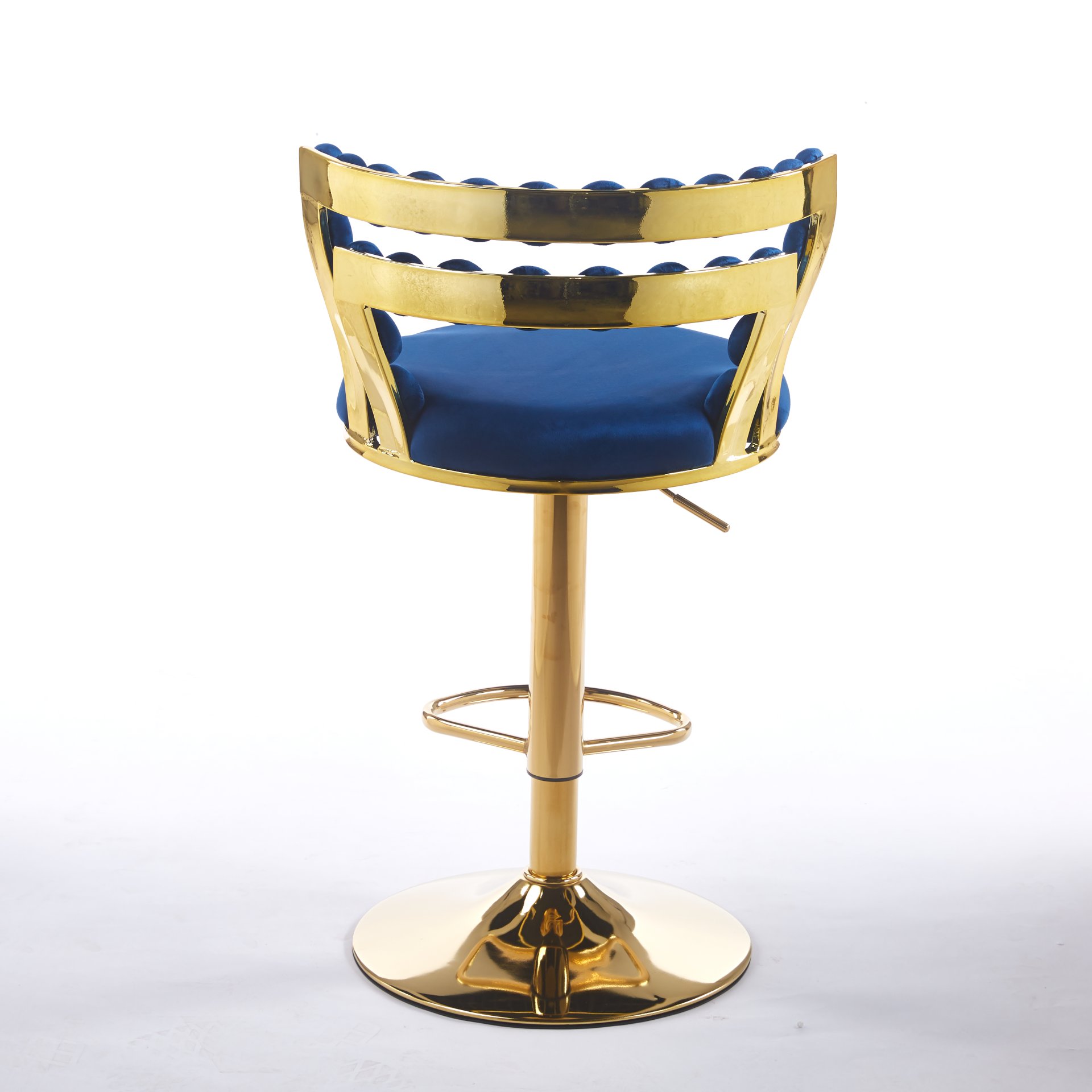 Bar Chair With Tube Legs (Set of 2) - Blue / Golden - Image 5