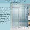 Frameless Soft Closing Shower Door, 1 / 4" (6Mm) Tempered Glass Single Sliding With Explosion Proof Coating - Brushed Nickel - Image 4