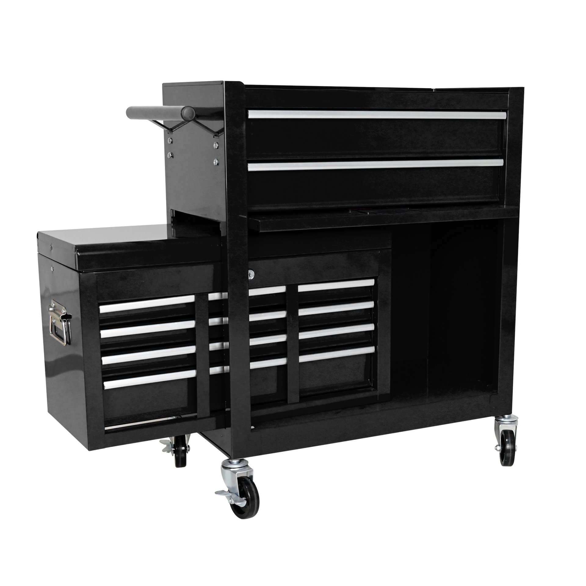 High Capacity Rolling Tool Chest With Wheels And Drawers, 8 Drawer Tool Storage Cabinet - Black - Image 9