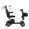 Max Plus - 4 Wheels Outdoor Compact Mobility Scooter With 2 Pieces X 20Ah Lead Acid Battery, Max Driving Range 16 Miles With Cup Holders & USB Charger Port - Blue - Image 3