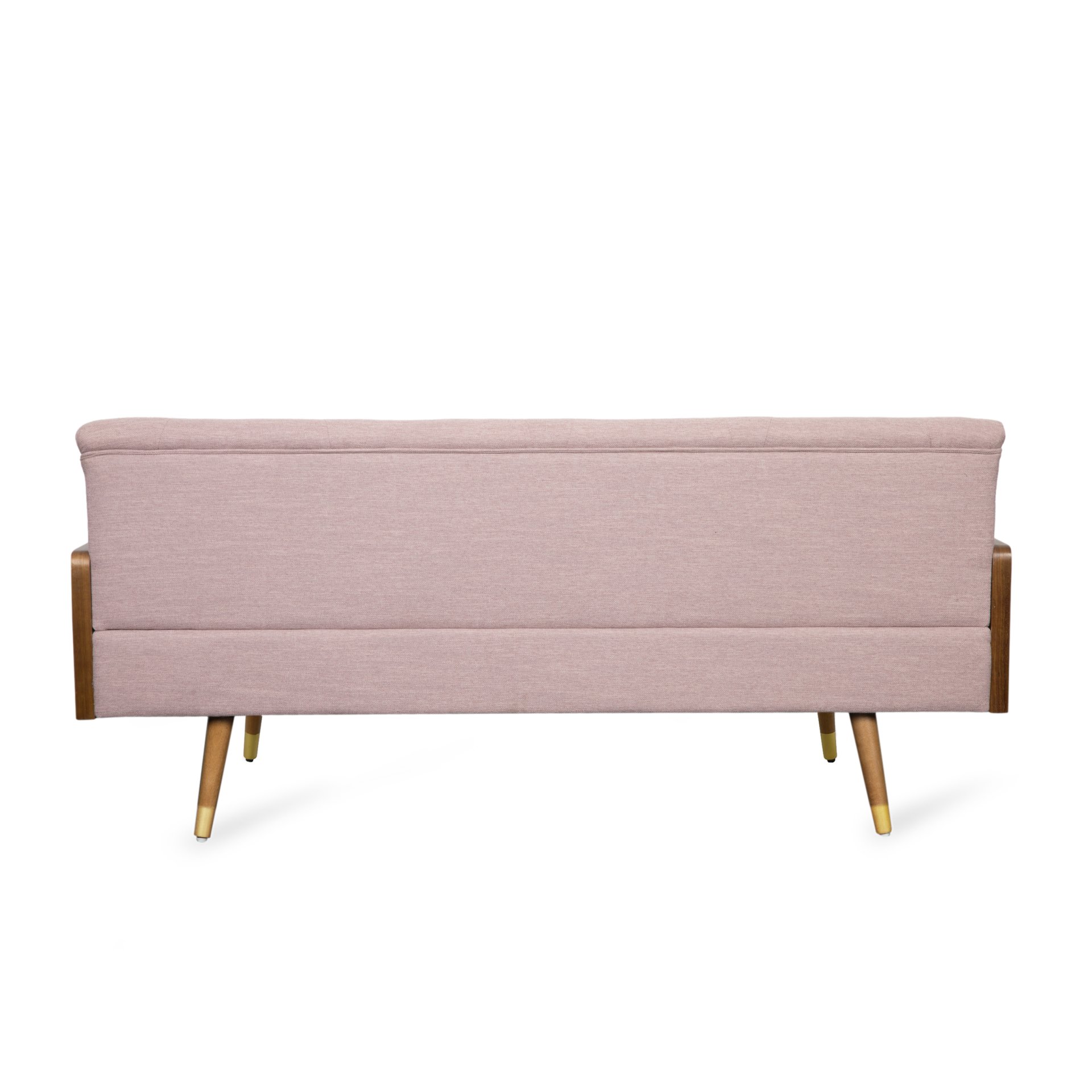 Aidan - Mid Century Modern Tufted Fabric Sofa - Blush - Image 11