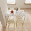 4 Piece Set Of Modern Color Block Designed Single Chairs, UV Resistant And Rust Proof - Grain Yellow / White - Image 12
