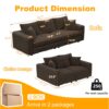 3 Seat Sofa, Convertible Deep Seat Sofa Lounge Chair For Living Room - Camel - Image 8