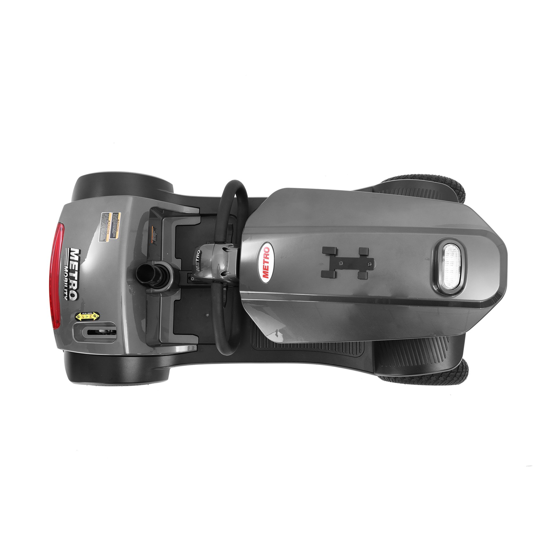 Max Plus - 4 Wheels Outdoor Compact Mobility Scooter With 2 Pieces X 20Ah Lead Acid Battery, 16Miles, USB Charger Port & Cup Holders, 300W Motor - Gray - Image 7