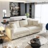 3 Seat Sofa, Deep Seat Couches With Soft Pillows And 1 Ottomans, Convertible Sofa Lounge Chair, For Living Room - Beige - Image 5