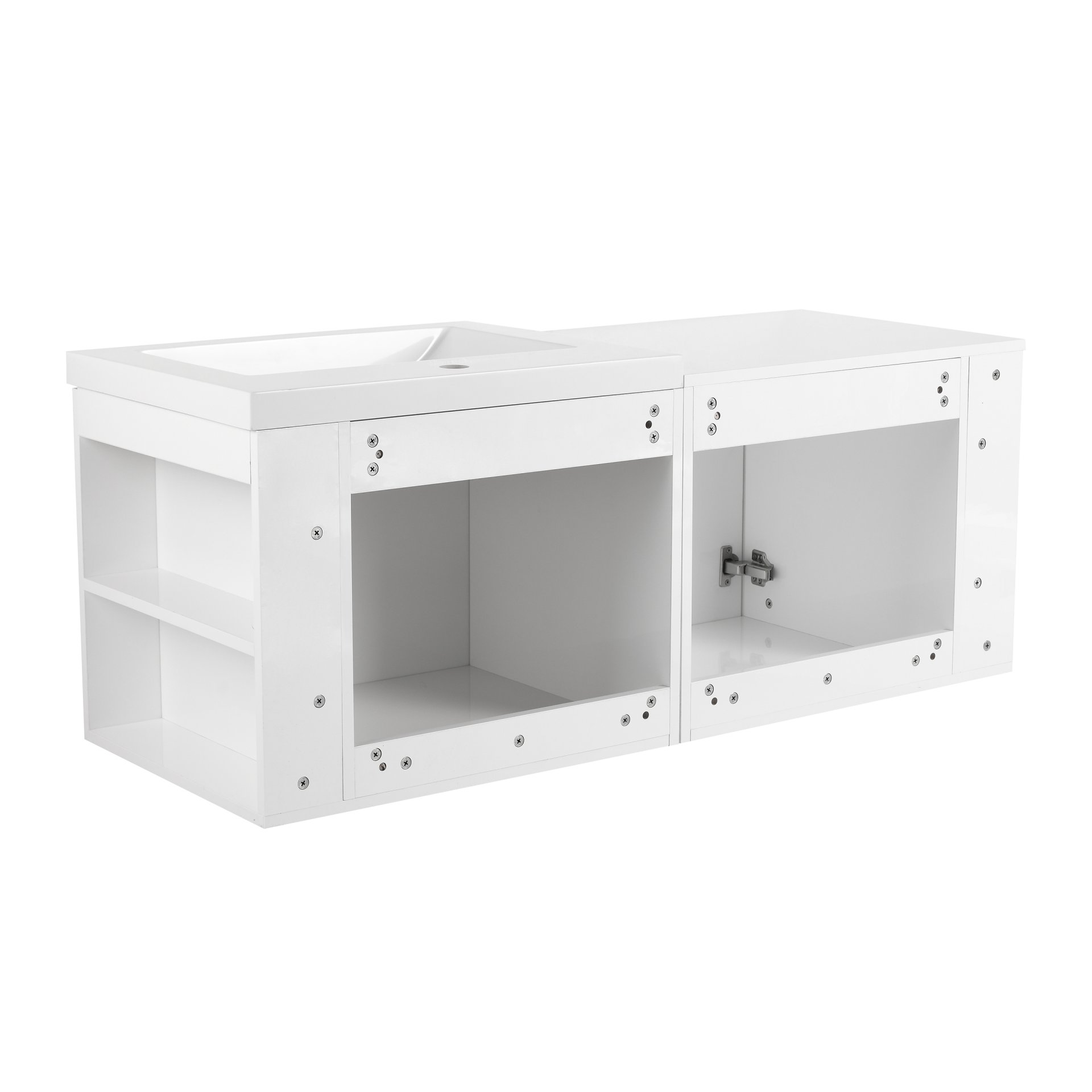 Modern 48" Bathroom Vanity Sink Combo With Spacious Storage - White - Image 13