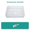 Rectangle Vessel Sink With Diamond Texture With Pop Up Drain (No Faucet) - White - Image 5