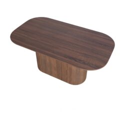 Modern Dining Table With Vertical Striped Legs And Elegant Table Top For 4 - 8 People - Brown