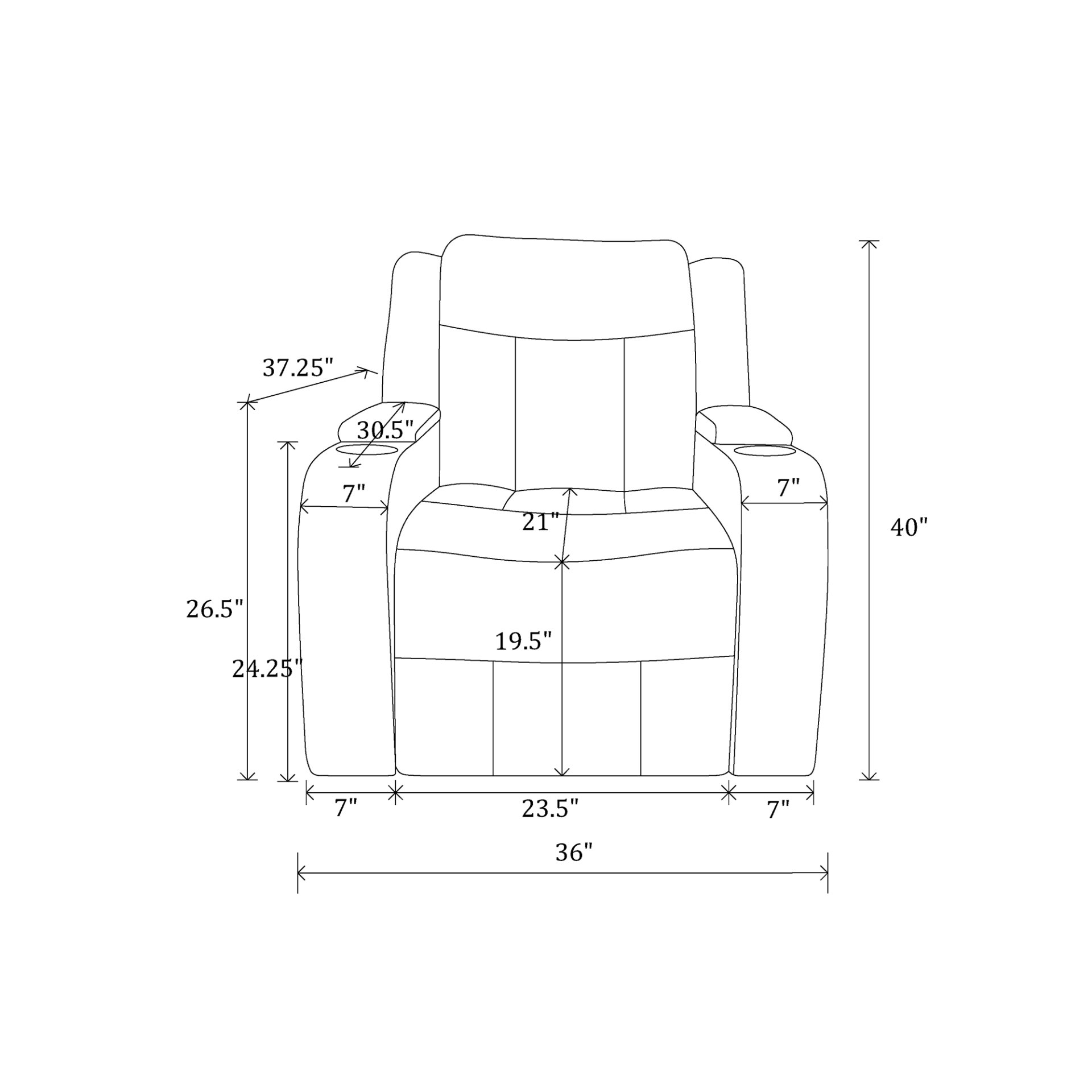 Blanca - Power Reclining 3 Piece Set With LED Lights, USB Connectivity, And Built In Speakers - Charcoal - Image 8