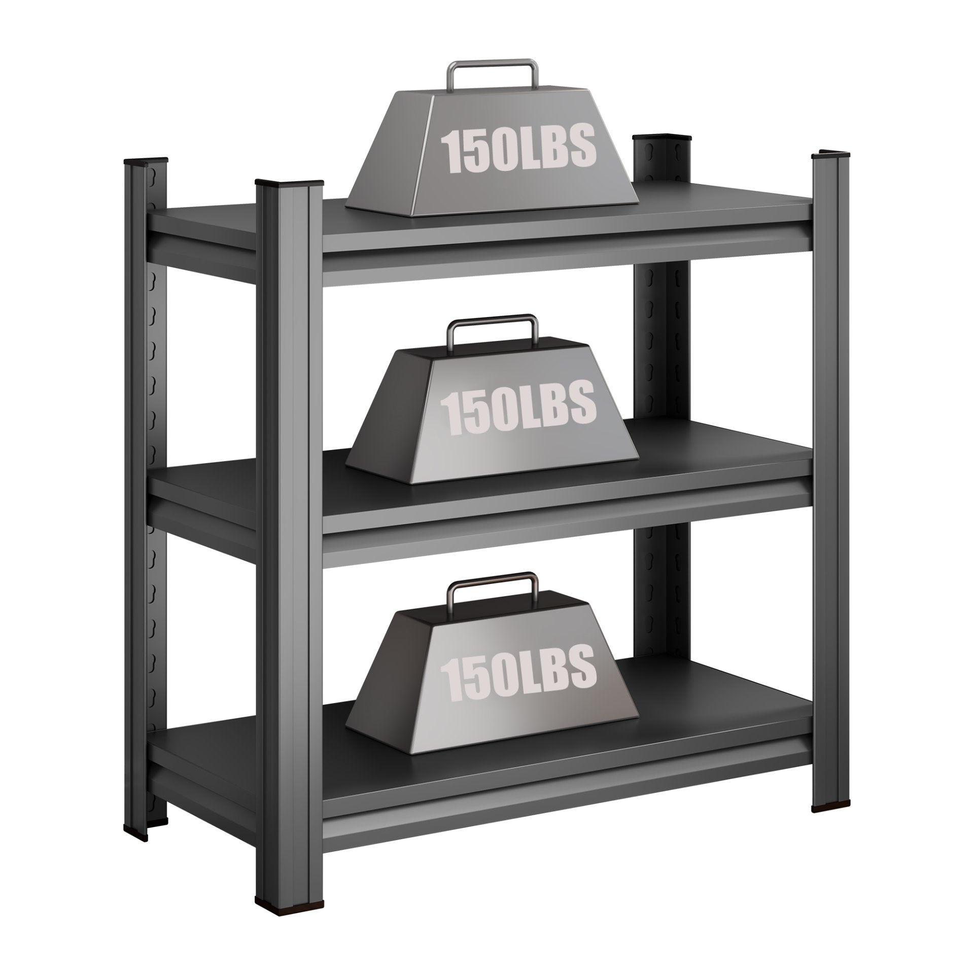 3 Tier Shelf, Adjustable Divider Unit, Suitable For Home - Black - Image 6