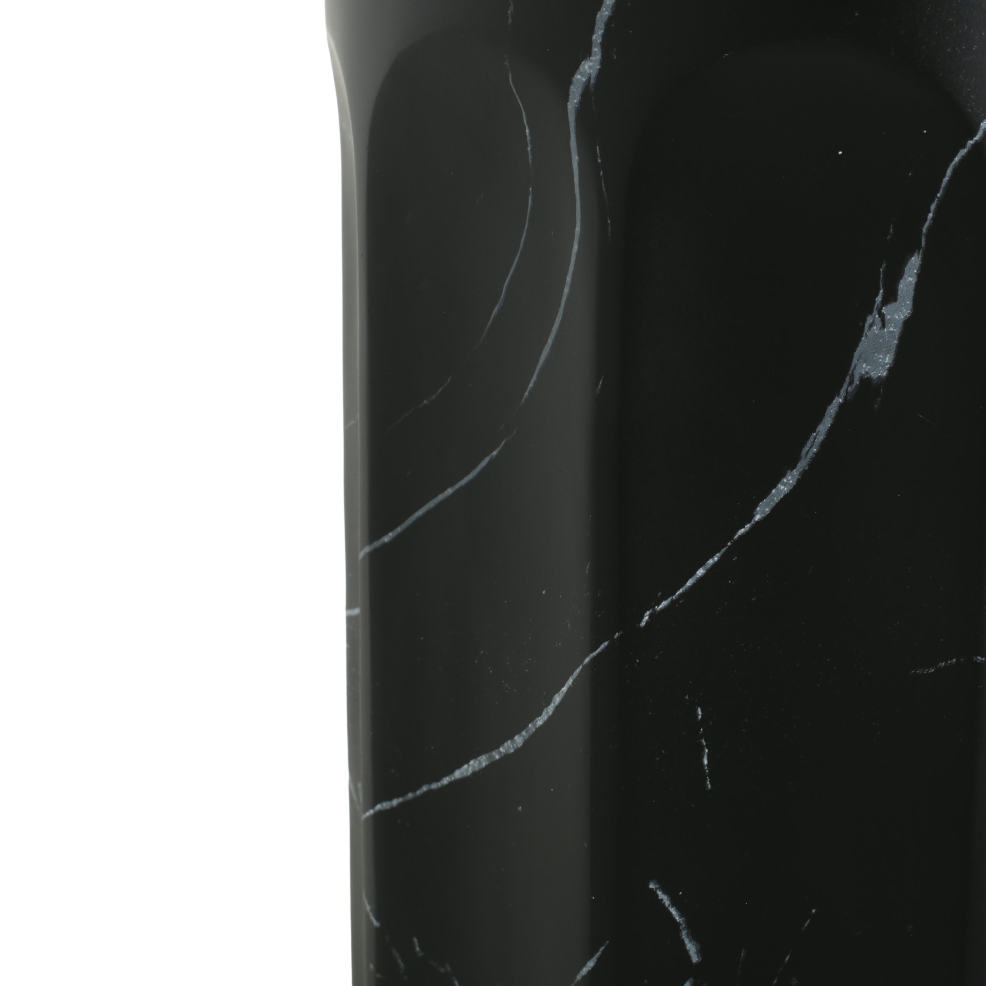 Outdoor Lightweight Concrete BMarble Effect Side Table, Living Room End Table - Black / Marble - Image 6