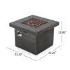 Anchorage - Wood Square Fire Pit 40, 000 Btu - Gray - Image 3