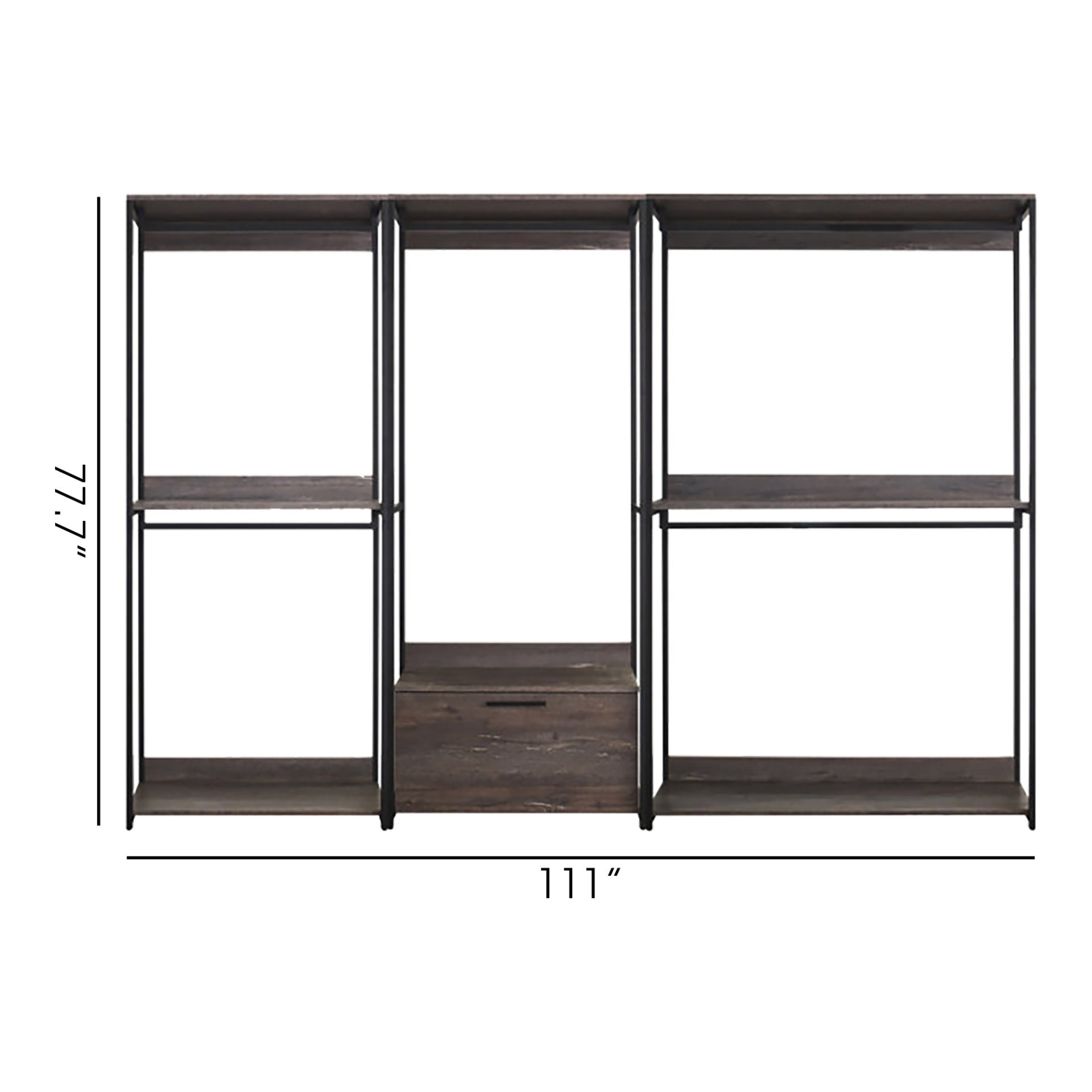 Monica - Wood Walk In Closet System & Modular Design Melamine - Rustic - Image 3