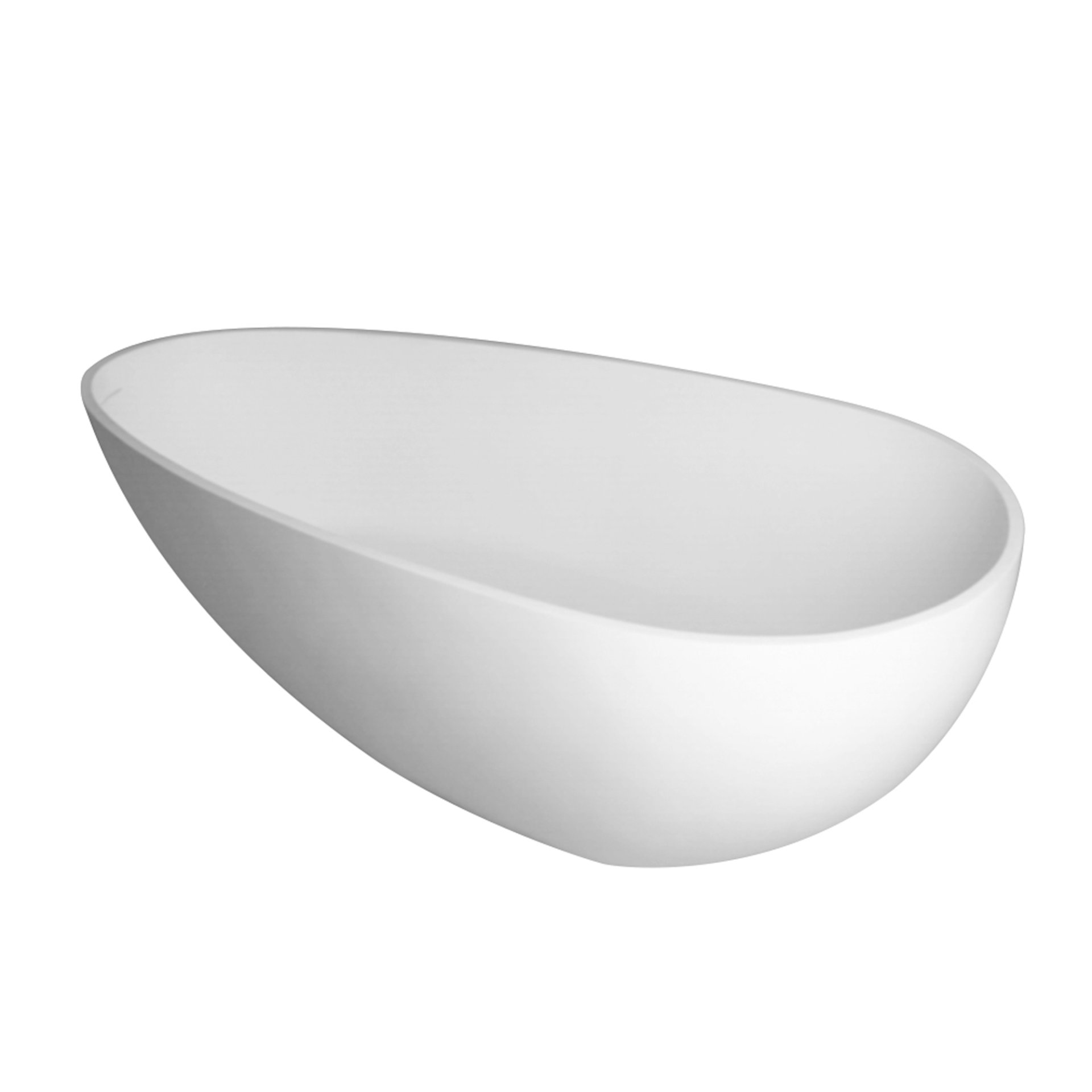 Solid Surface Stone Resin Freestanding Egg Shape Bathtub For The Bathroom - Matte White - Image 11