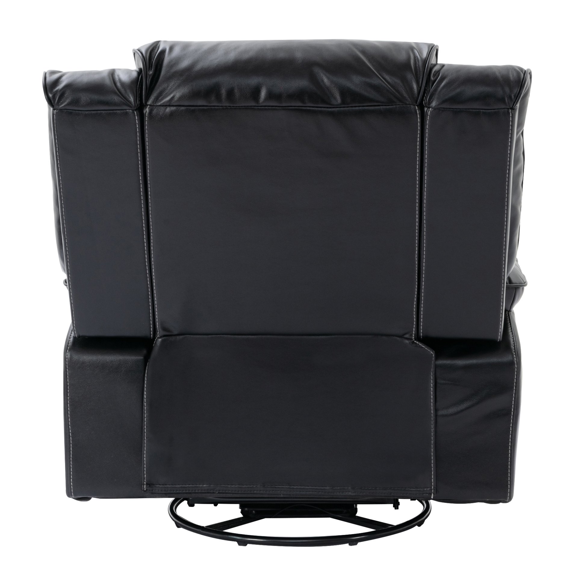 360° Swivel And Rocking Home Theater Recliner Manual Recliner Chair With A Led Light Strip For Living Room - Black - Image 19