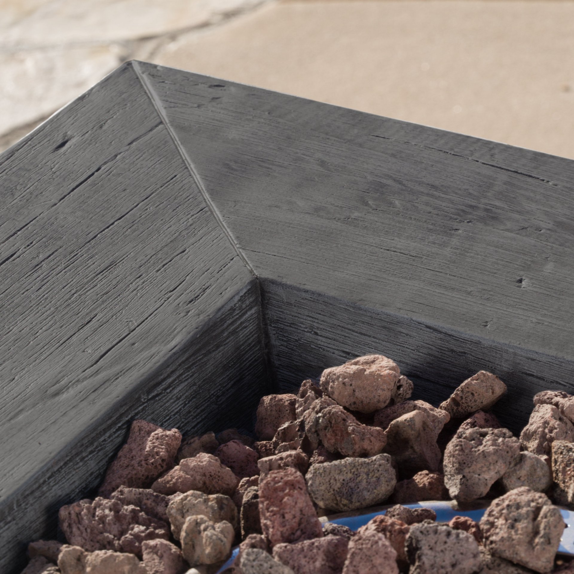 Anchorage - Wood Square Fire Pit 40, 000 Btu - Gray - Image 6