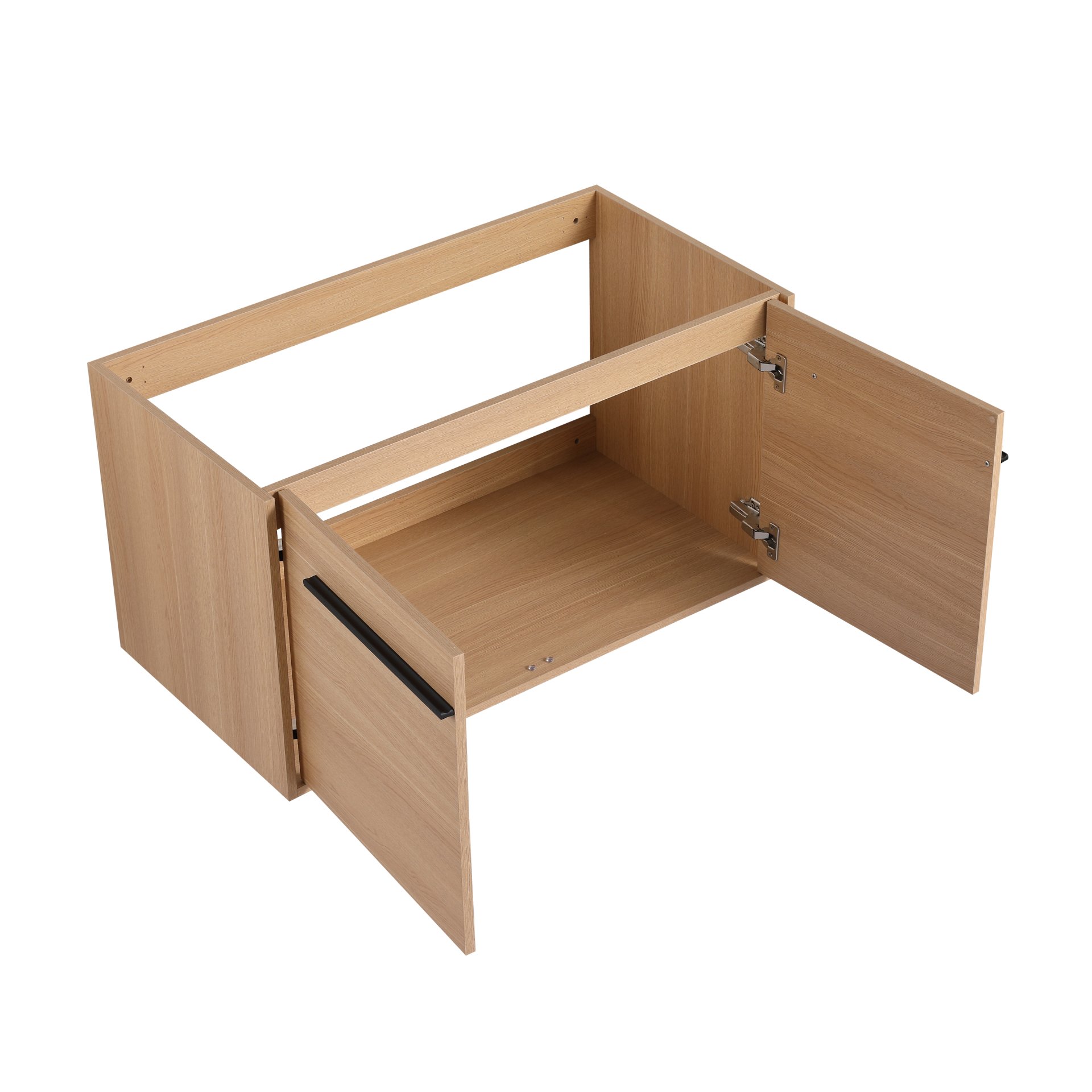 Bathroom Vanity With Resin Countertop Sink, 2 Doors Cabinet Set - Oak - Image 22