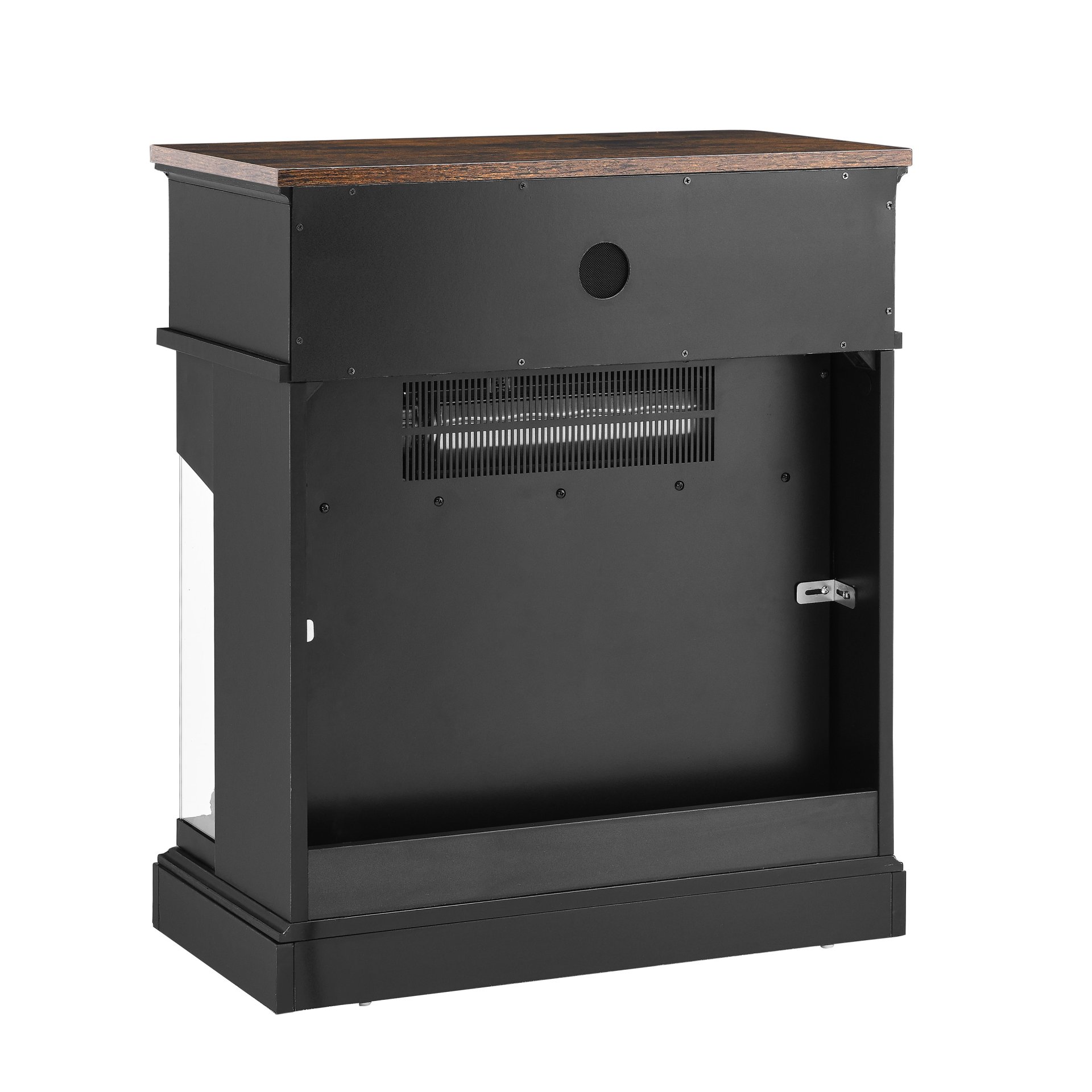 25" Stand Side Table With 3-Sided Glass Electric Fireplace - Antique Black - Image 7