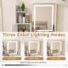 LED Vanity Mirror With Stool, 2 Drawers & 5 Storage Cabinets, Adjustable Lighting Mdf Dressing Table For Bedroom - White - Image 5