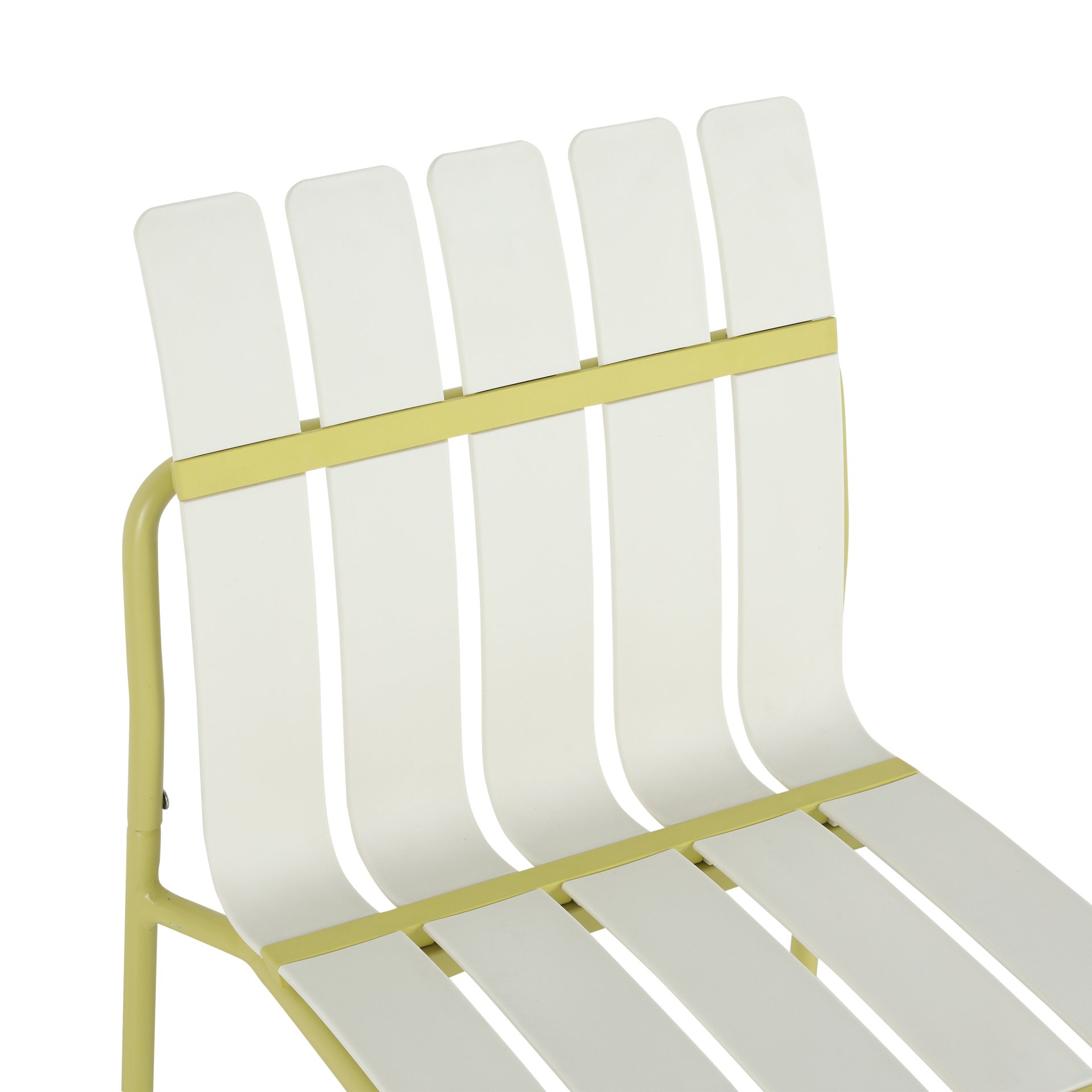 4 Piece Set Of Modern Color Block Designed Single Chairs, UV Resistant And Rust Proof - Grain Yellow / White - Image 20