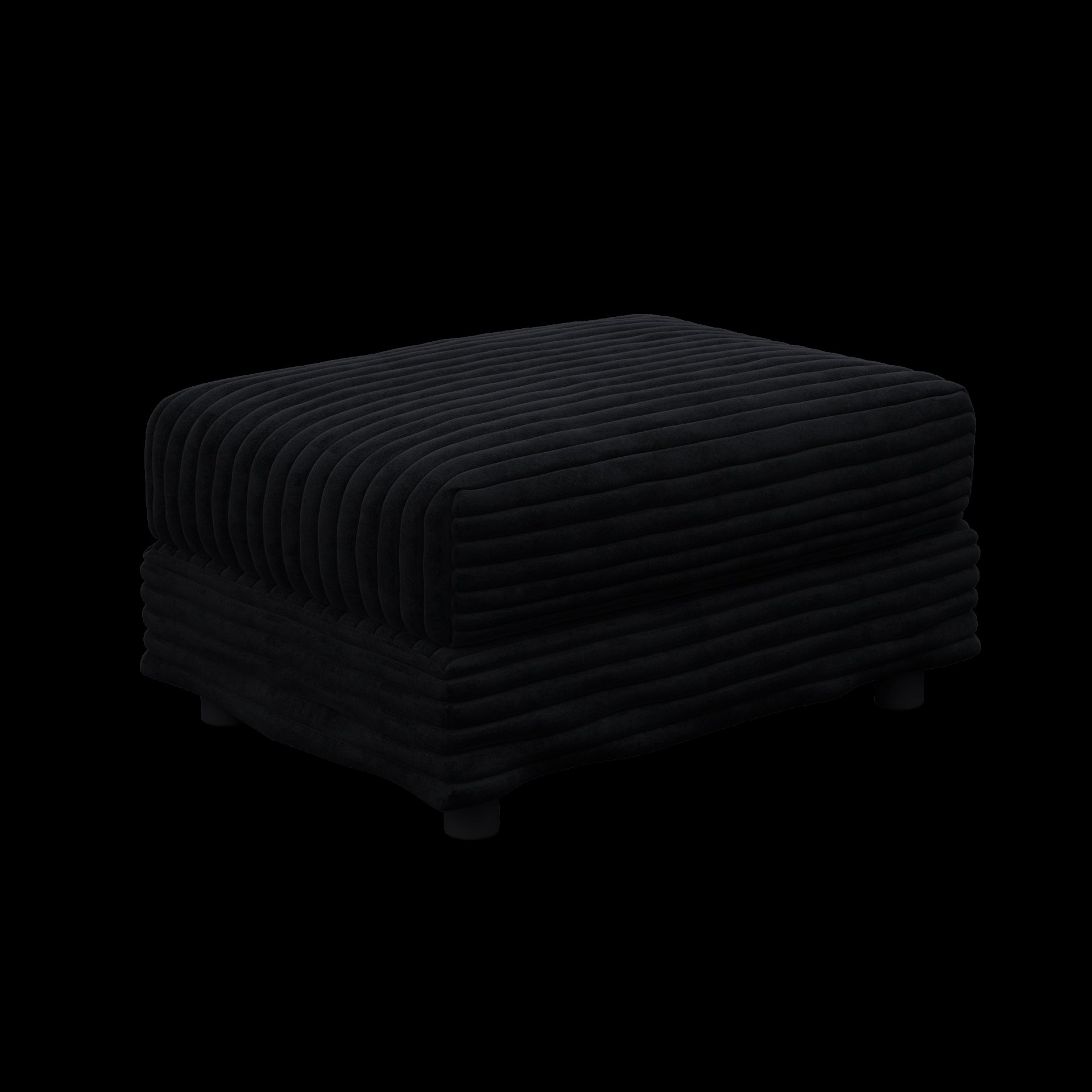 4 Seat Sofa, Deep Seat Couches With Soft Pillows And 3 Ottomans, Convertible Sofa Lounge Chair, For Living Room - Black - Image 19