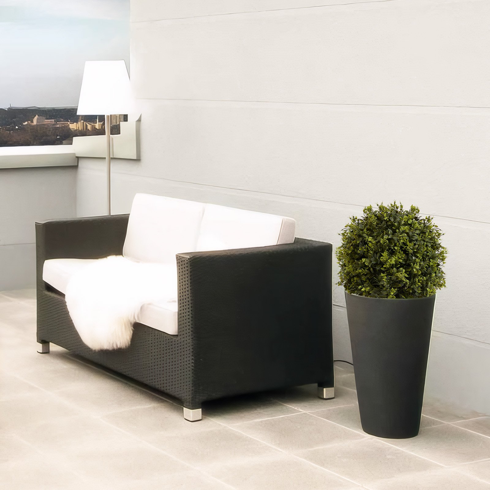 Artificial Ball Topiary Tree Decoration In Pot (Set of 2) - Green - Image 11