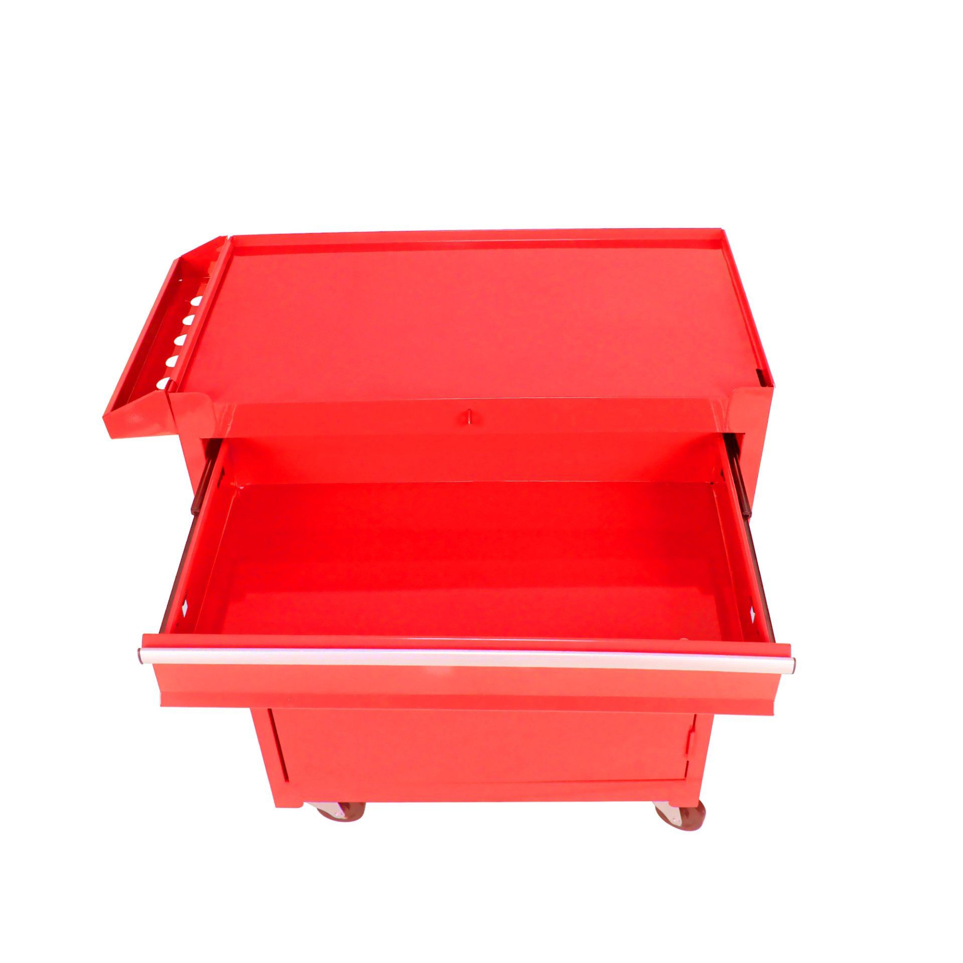 Rolling Tool Chest, 5 Drawer Tool Box Organizer With Lockable Wheels & Sliding Drawers & Detachable Top & Adjustable Shelf, Tool Storage Cabinet For Garage Workshop - Red - Image 10