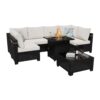 Cushion Covers For 7 Piece Wicker Sectional Sofa, 14 Pack Seat And Back Slipcovers With Zipper - Beige - Image 15