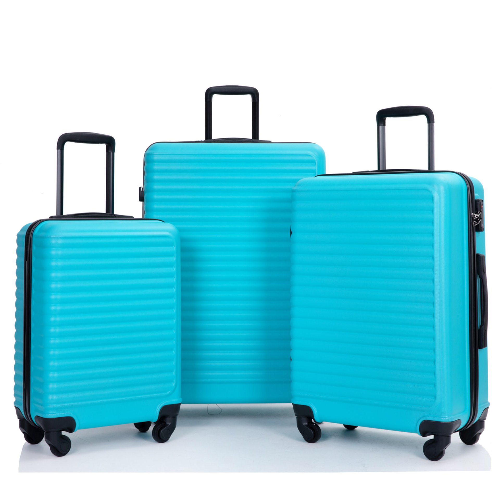 3 Piece Luggage Sets Lightweight Suitcase With Two Hooks, Spinner Wheels, Tsa Lock, (20/24/28) - Turquoise - Image 12