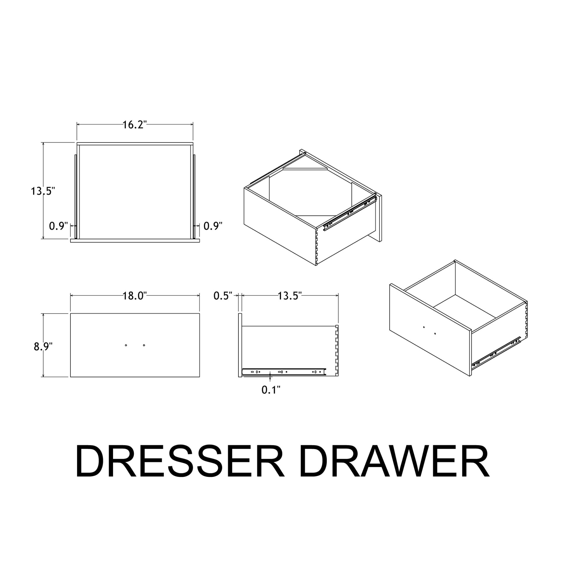 Augusta - Dresser, 7 Spacious Drawers, Block Feet - Beige Brown - Image 8