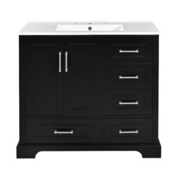 Traditional 36" Bathroom Vanity With Sink And Cabinet With Soft Close Doors And Drawers - Black