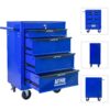 Rolling Metal Tool Chest With 4 Drawers, 20" Steel Storage Cabinet With Ball Bearing Slides - Black / Blue - Image 6