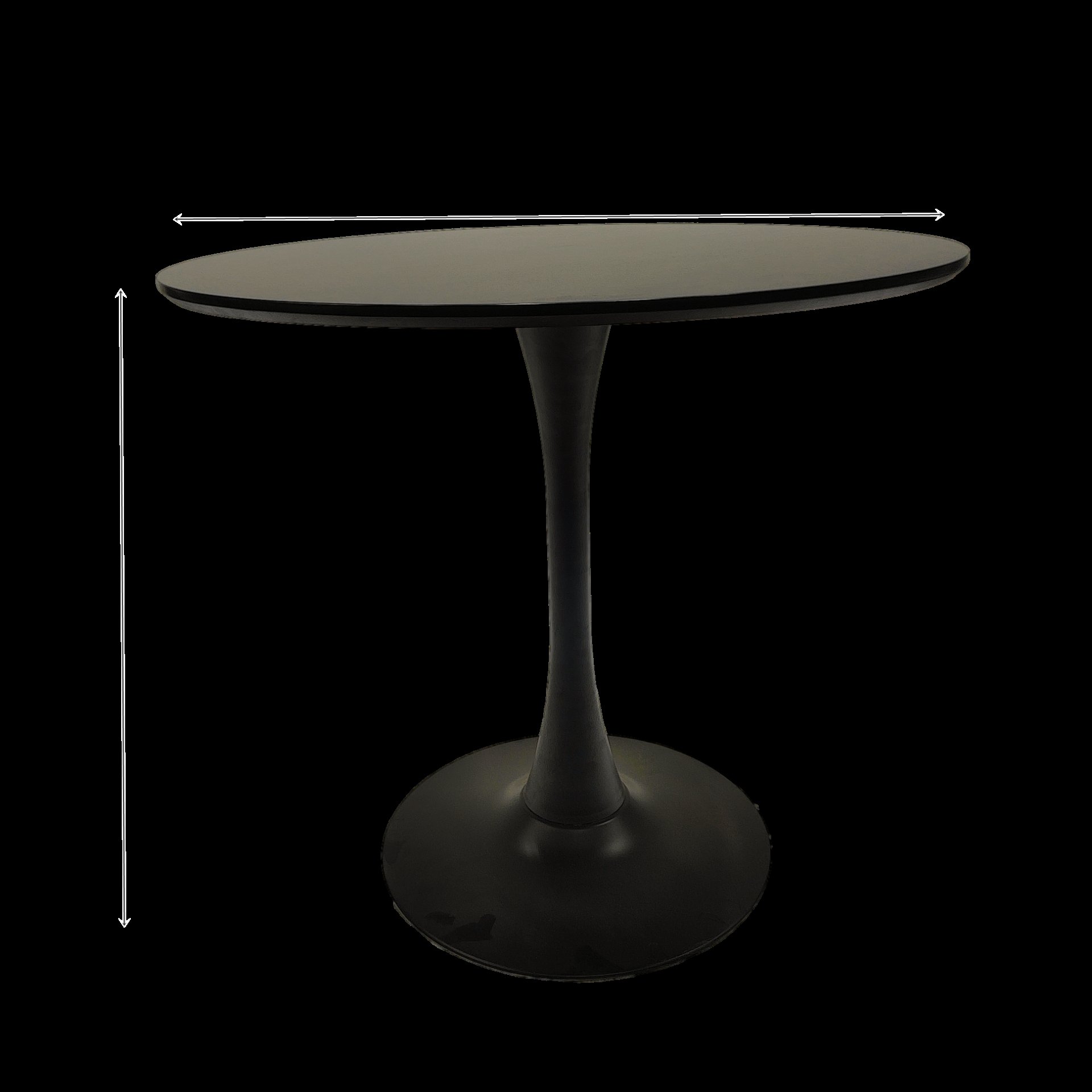 Modern Dining Table Set For 4 With Suede Upholstered Chairs, Round Design - Black / Gray - Image 3