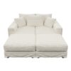 3 Seat Sofa, Deep Seat Couches With Soft Pillows And 2 Ottomans, Convertible Sofa Lounge Chair, For Living Room - Beige - Image 26
