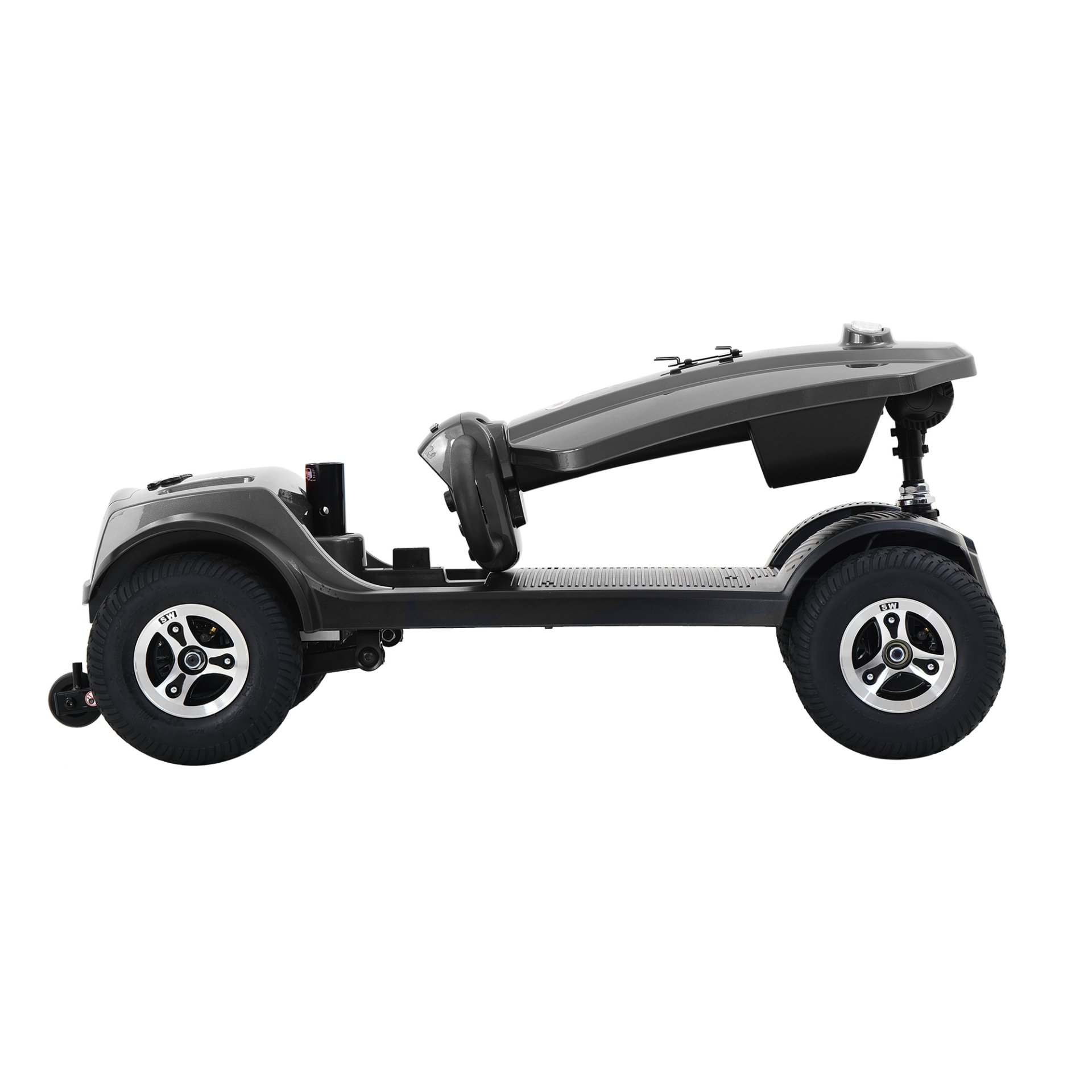 Max Plus - 4 Wheels Outdoor Compact Mobility Scooter With 2 Pieces X 20Ah Lead Acid Battery, 16Miles, USB Charger Port & Cup Holders, 300W Motor - Gray - Image 6
