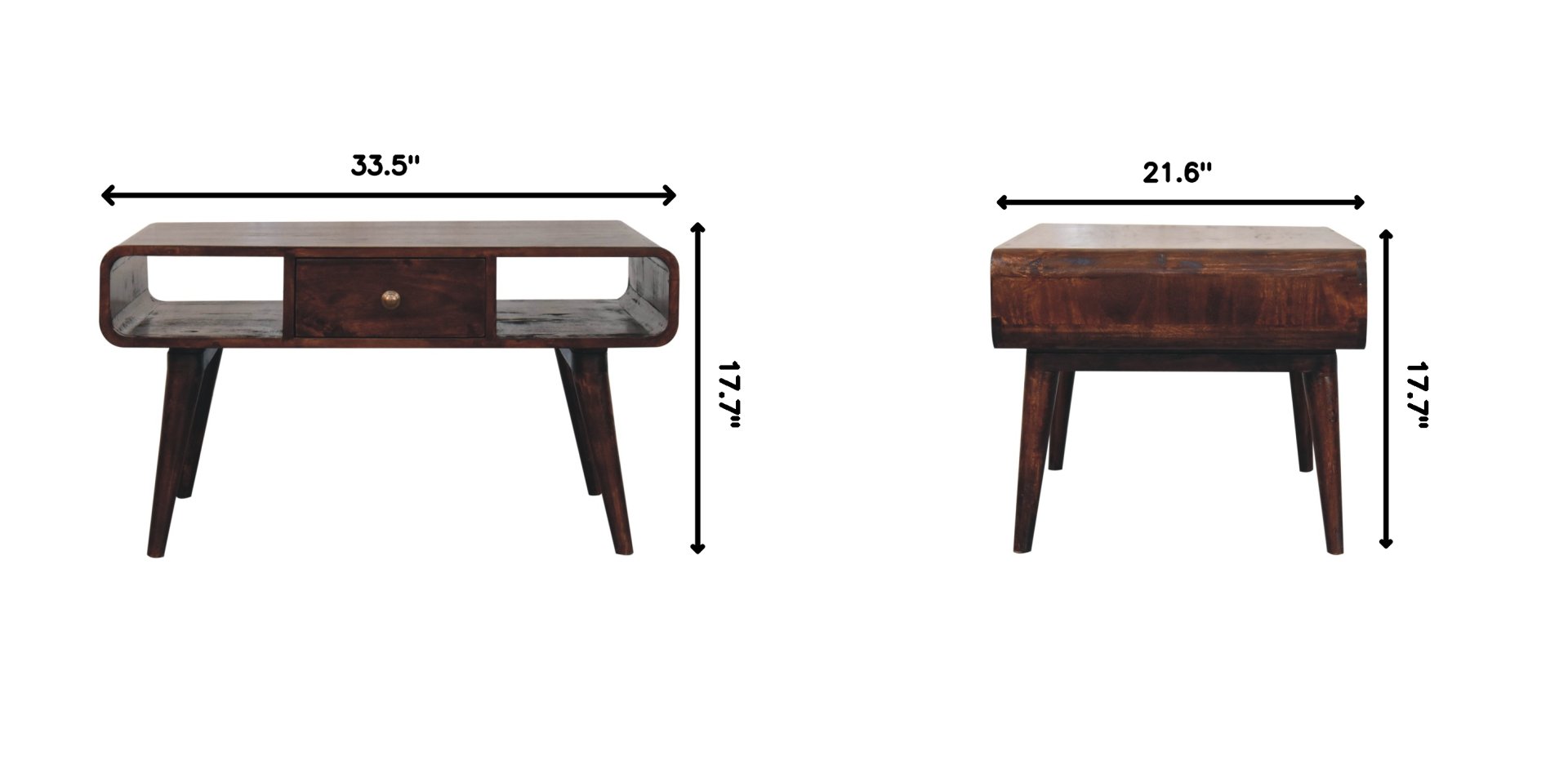 Curved Coffee Table - Walnut - Image 12
