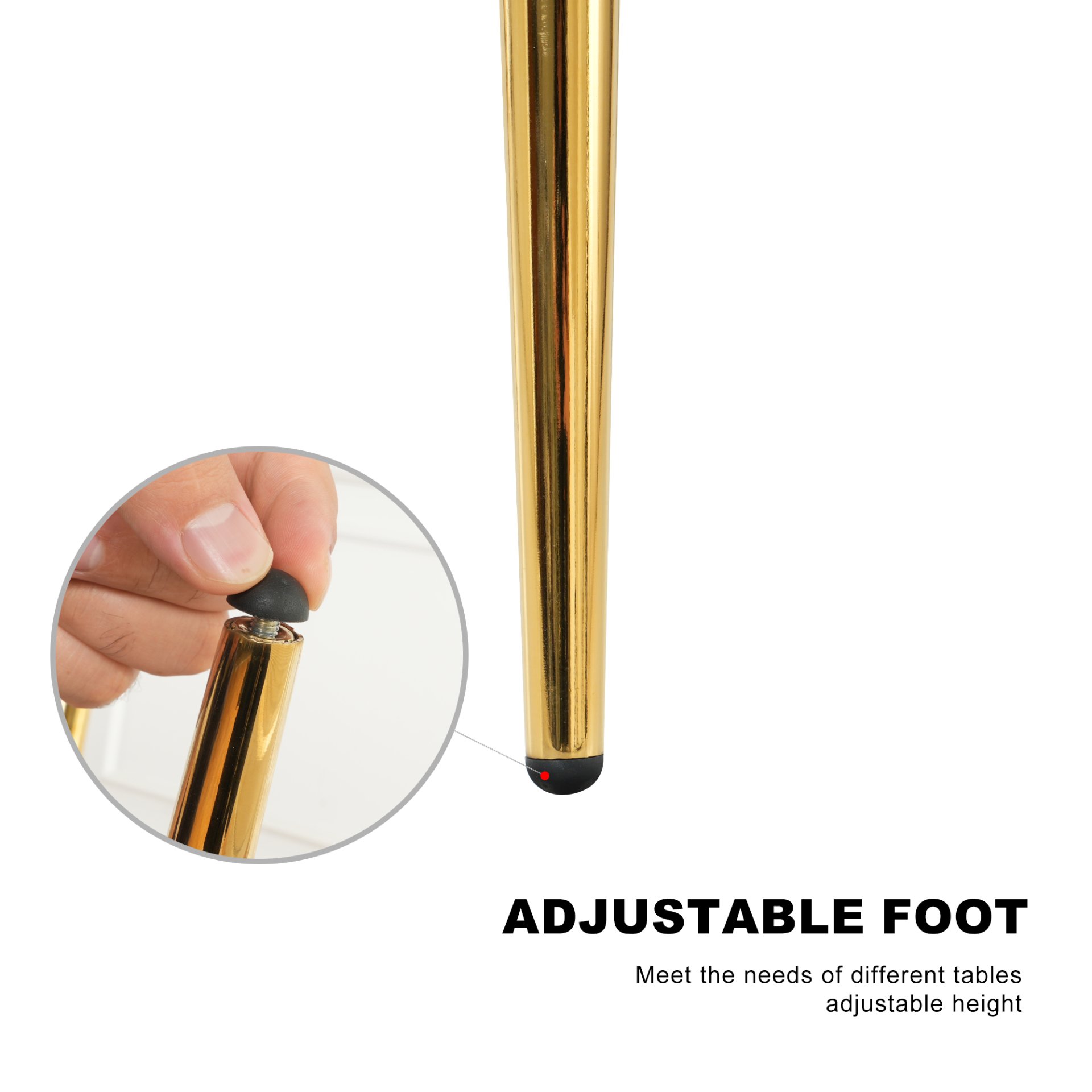 Modern Simple Dark Gray Linen Dining Chair With Plated Metal Legs, (Set of 2) - Gold - Image 10