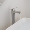 Single Handle Vessel Sink Faucet With Tall Spout For Bathroom Vanity - Brushed Nickel - Image 5