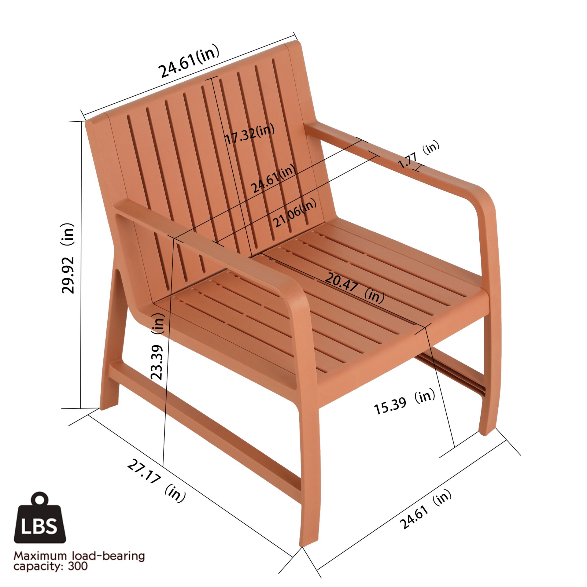 2 Piece Indoor / Outdoor Furniture Set (1 Chair And 1 Coffee Table), UV Resistant, Waterproof And Durable - Apricot Brown - Image 3