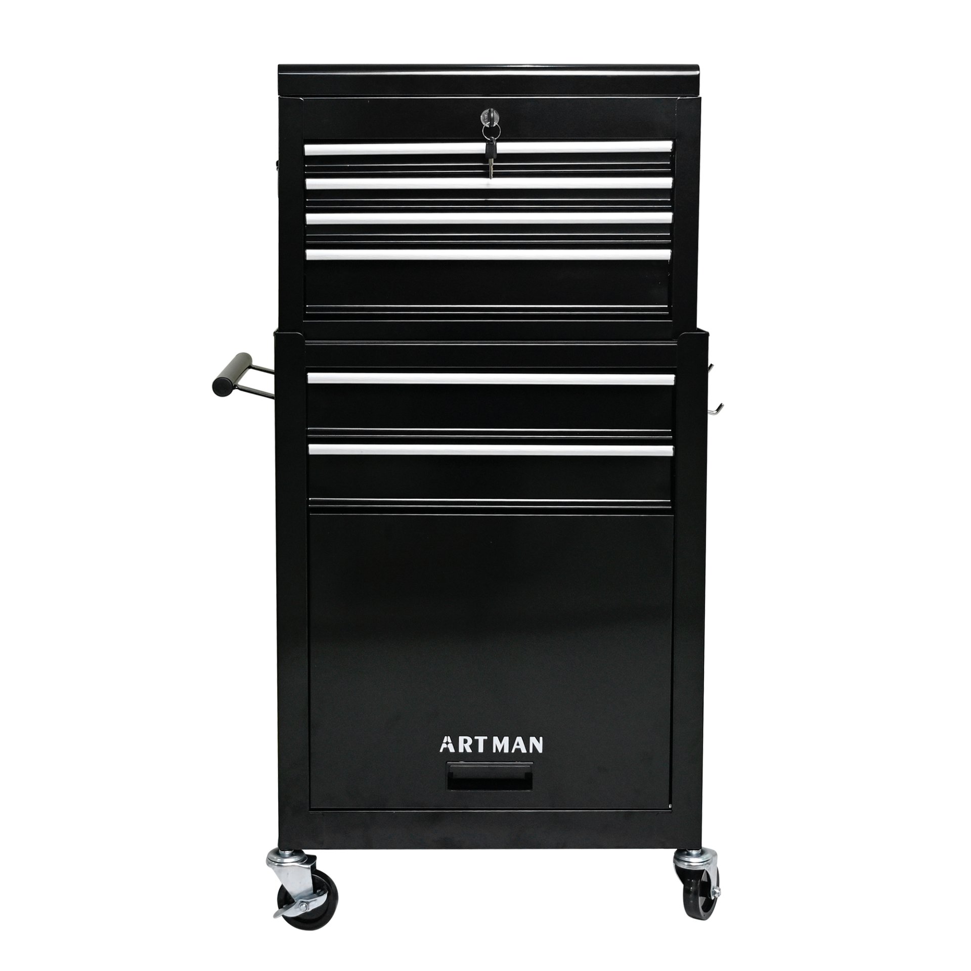 High Capacity Rolling Tool Chest With Wheels And Drawers, 6 Drawer Tool Storage Cabinet - Black - Image 6